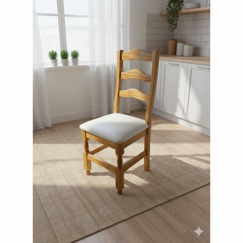 Silla De Madera Barulich Tapizada Color Roble