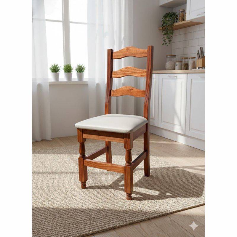 Silla De Madera Barulich Tapizadas Color Cedro