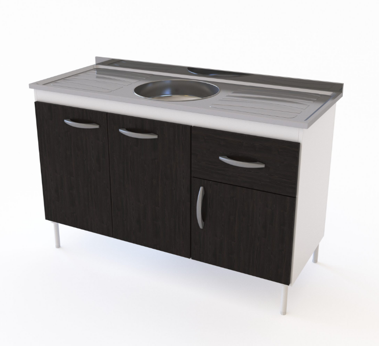 Bajo Mes Delos 120 Dl612 2Ptas/3Caj Blanco/Negro