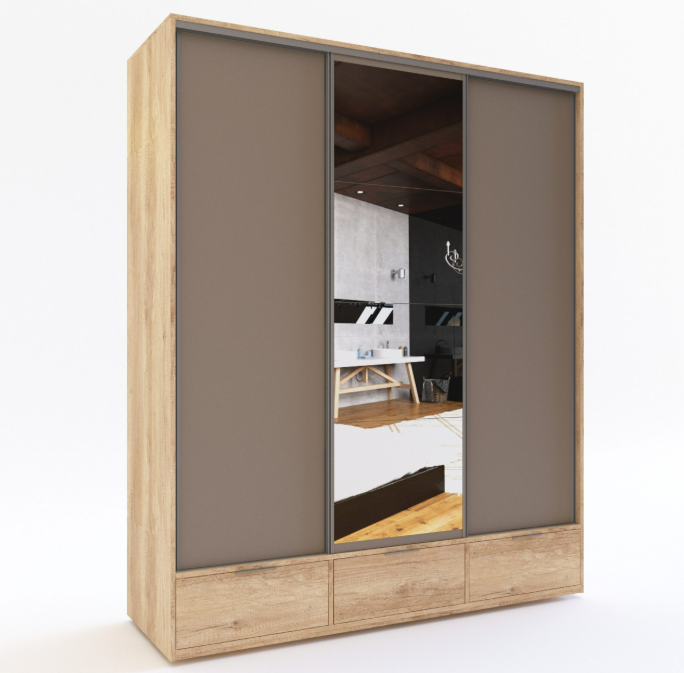 Placard Delos Mod. Duo 03   3 Puertas/ Corred. 2 Caj Color Rngc