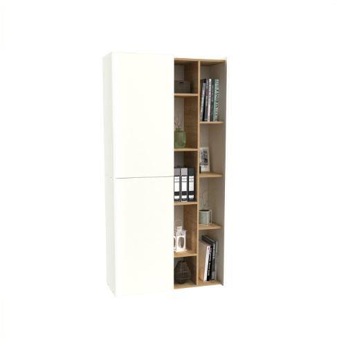 Biblioteca Delos L. Offi Mod. Dof05Rnbl 1.80 X 0.90 X 0.35  Color Roble Nebrasca  / Bco