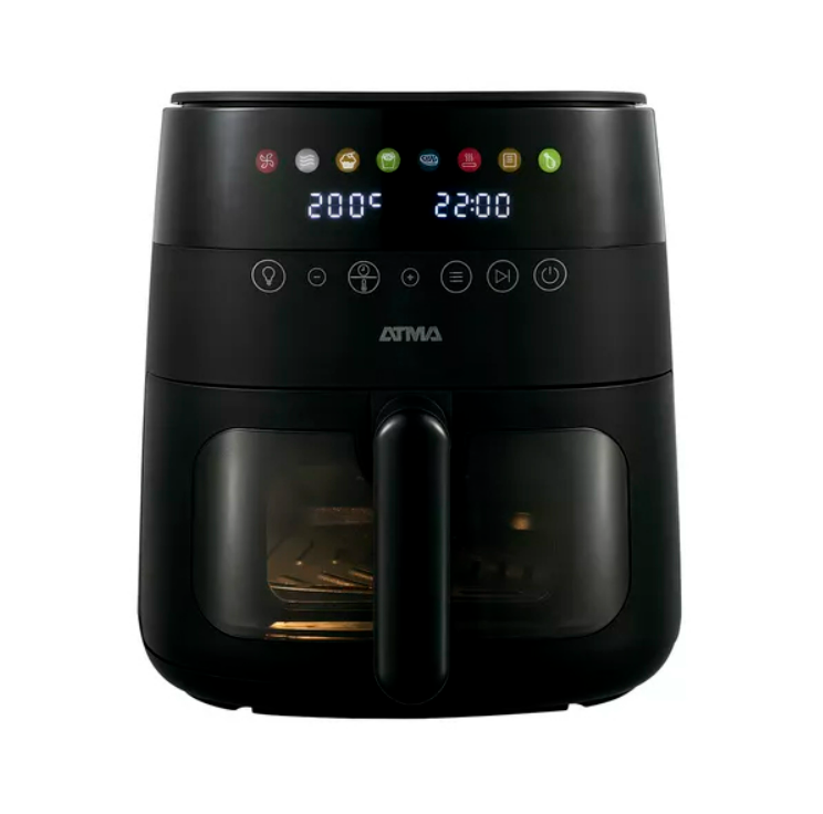 Freidora Atma Fr246Abp S/Aceite Digital Negra C/Visor 6 Litros 1750W