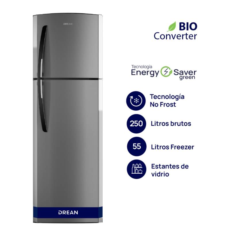 Hel Drean Rda250Fvrt 250 Lts  C/Freezer No Frost / Gris