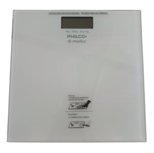 Balanza Baño Philco Bap2021Pi Digital/Vidrio Templado/Capac. 150Kg./Ind. Grasa Corp/Musc.