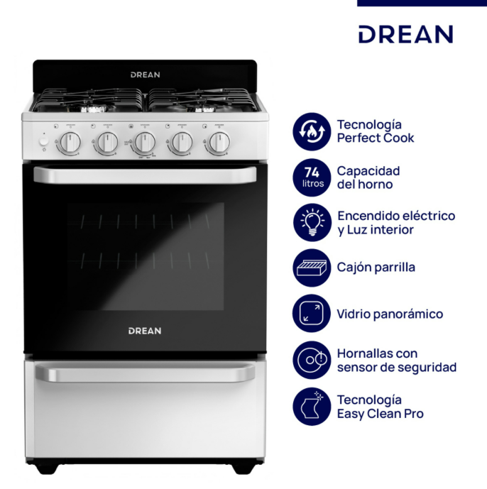 Cocina Drean  Cd5603Ab0 Blanca   C/Valv. Seg