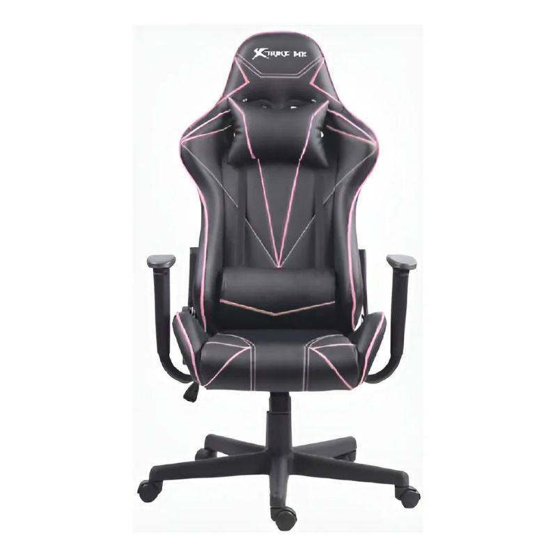 Silla Gamer Xtrike Me Gc-909-Pk Negro/Rosa Apoya Brazos Con Base De Nailon De 350 Mm. Max 160 Kg.