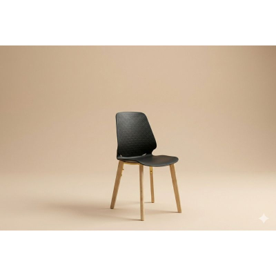 Silla Barulich Polipropileno  Mod. Gao Pata Mad Asi. Negro