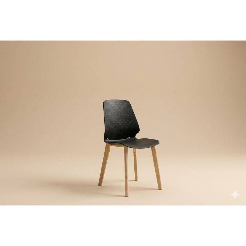 Silla Barulich Polipropileno  Mod. Gao Pata Mad Asi. Negro