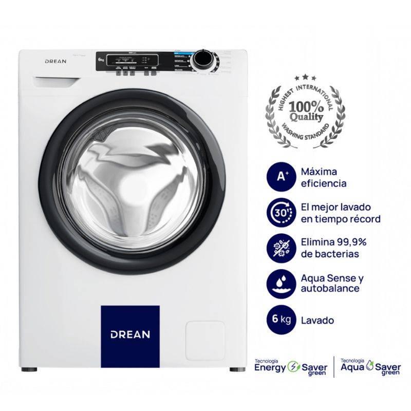 Lavarropa Drean Lcfdr0608Lb  6Kgs C/Frontal 800Rpm