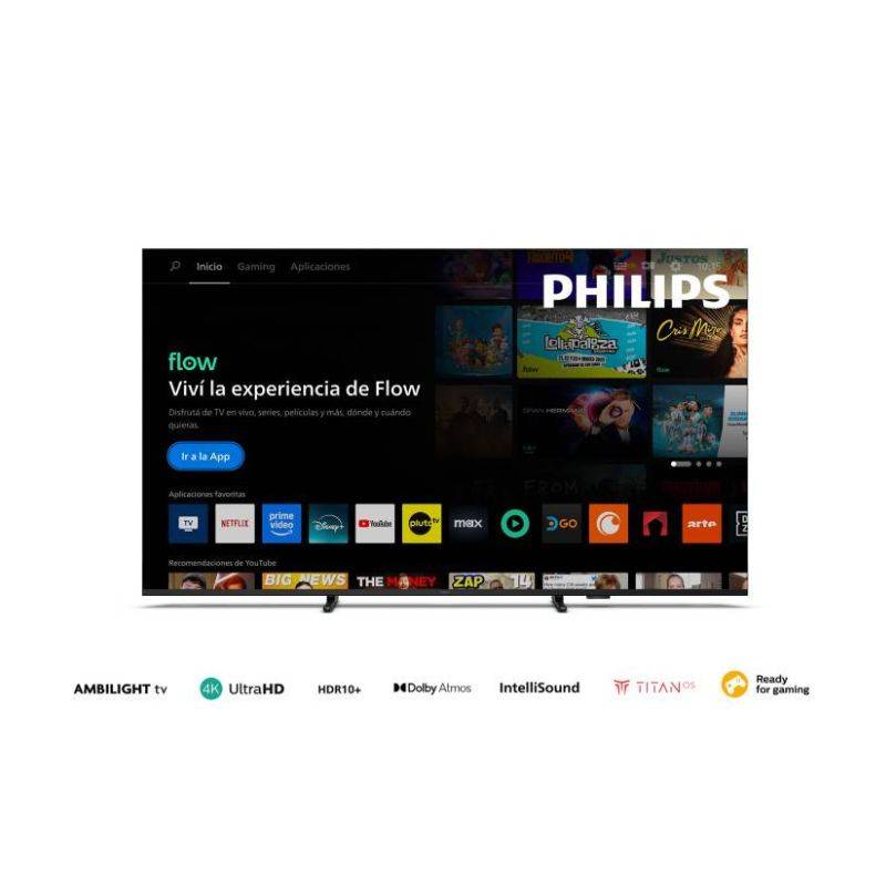 Led Philips 75 4K 75Pud8100/77 Titan Os/Borderless/Ambilight/Usb/Hdmi/Bluetooth
