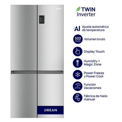 Hel Drean Dtp469Lkrsso 522 Lts 4 Ptas / No Frost / Inverter / Inox
