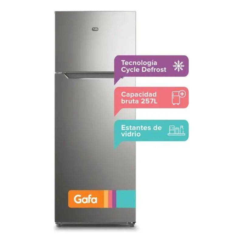Hel Gafa Hgf311P 319 Lts C/Freezer Platino
