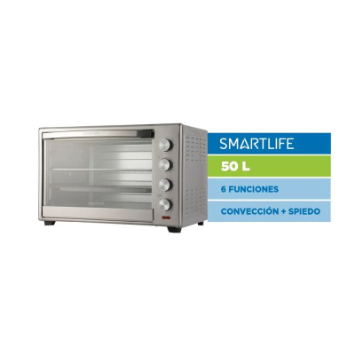 Grill Smartlife Sl-Tor050Pn 6 Opciones Coccion/50Lts/Conveccion Y Spiedo